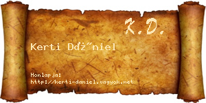 Kerti Dániel névjegykártya